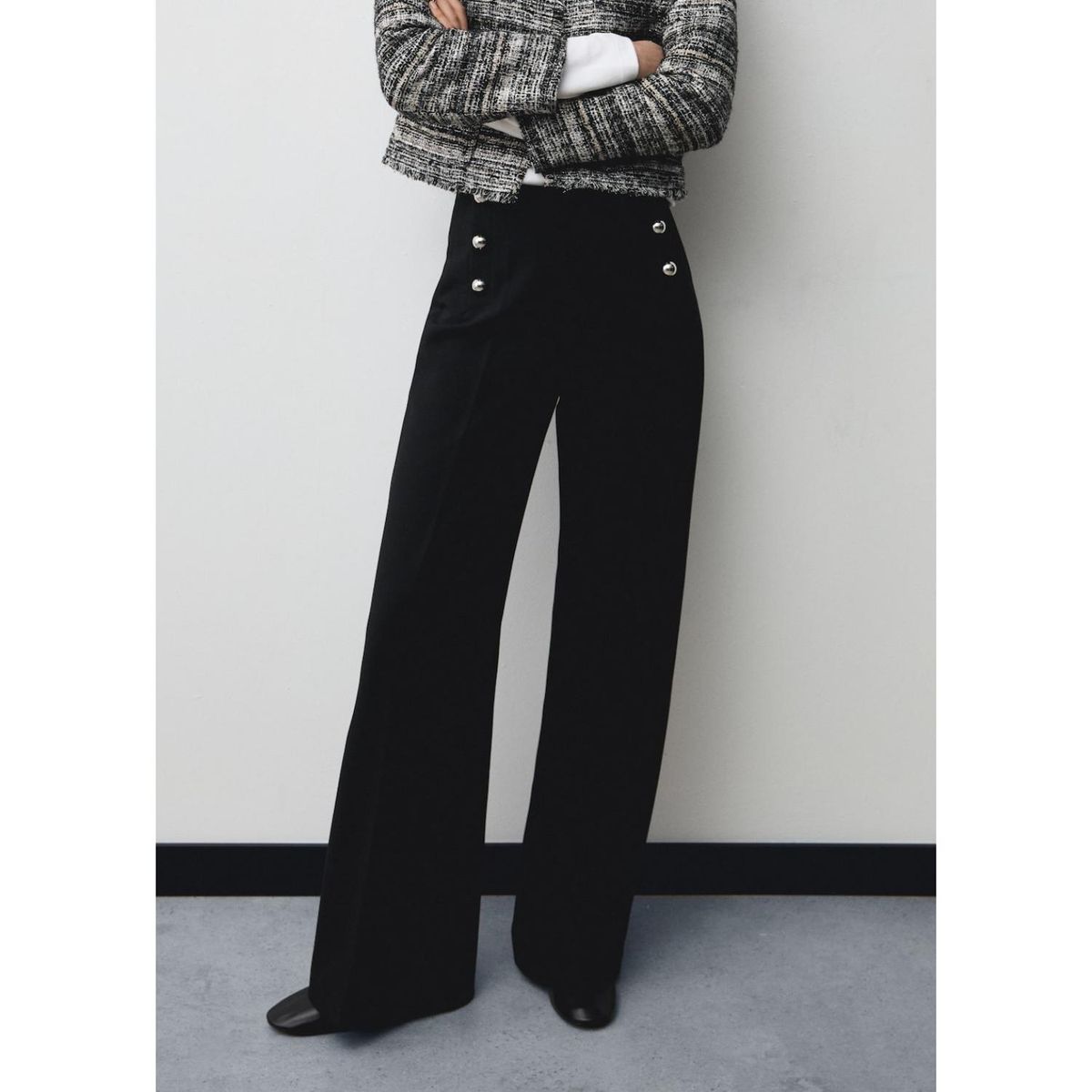 MANGO - Pantalón Wide Casual Mujer Mango