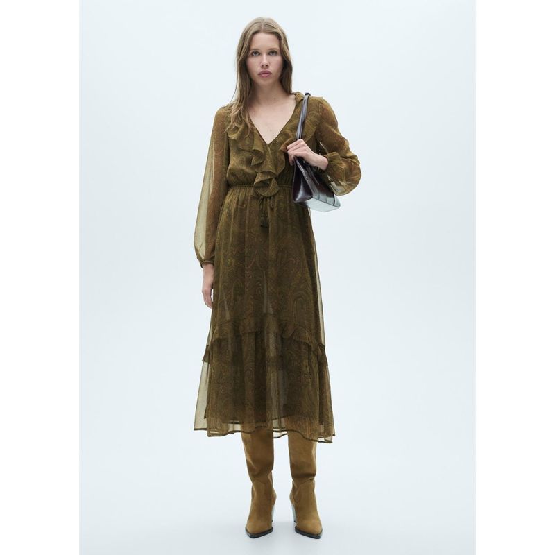 MANGO - Vestido Largo Casual Mujer Mango