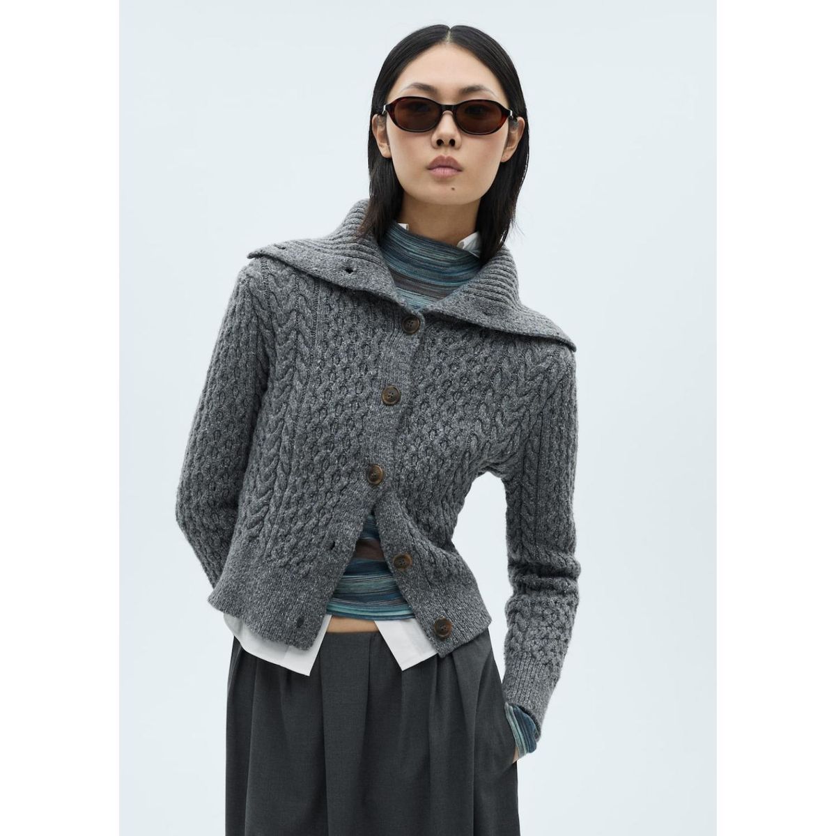 MANGO - Cárdigan Casual Algodón Mujer Mango