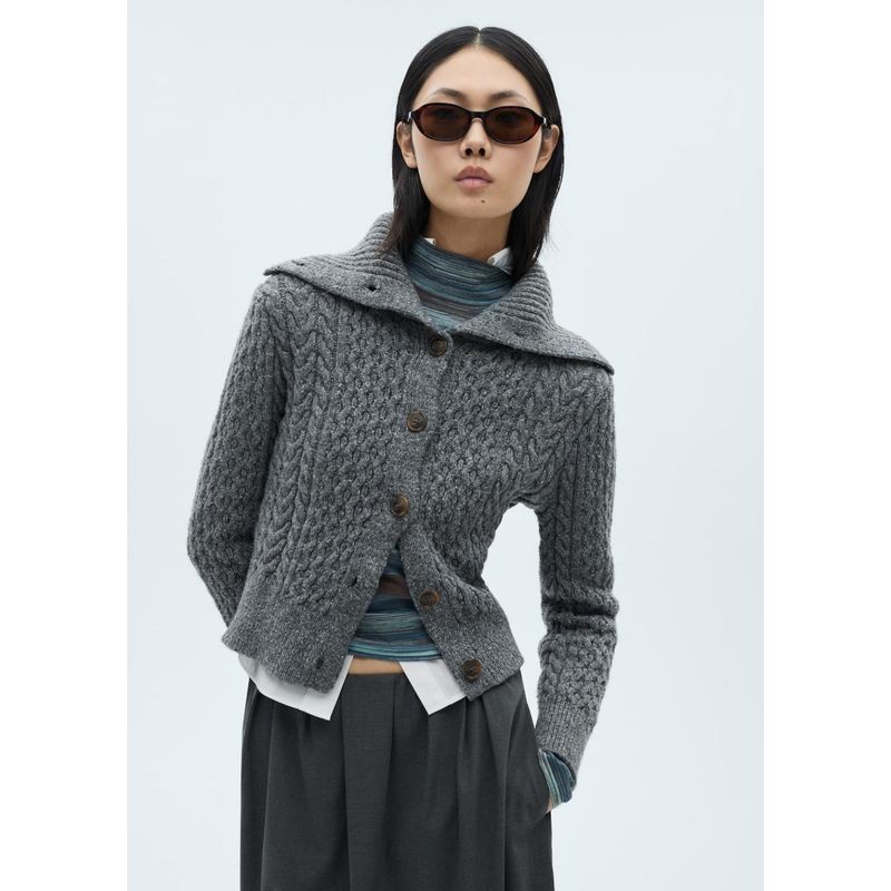 MANGO - Cárdigan Casual Algodón Mujer Mango