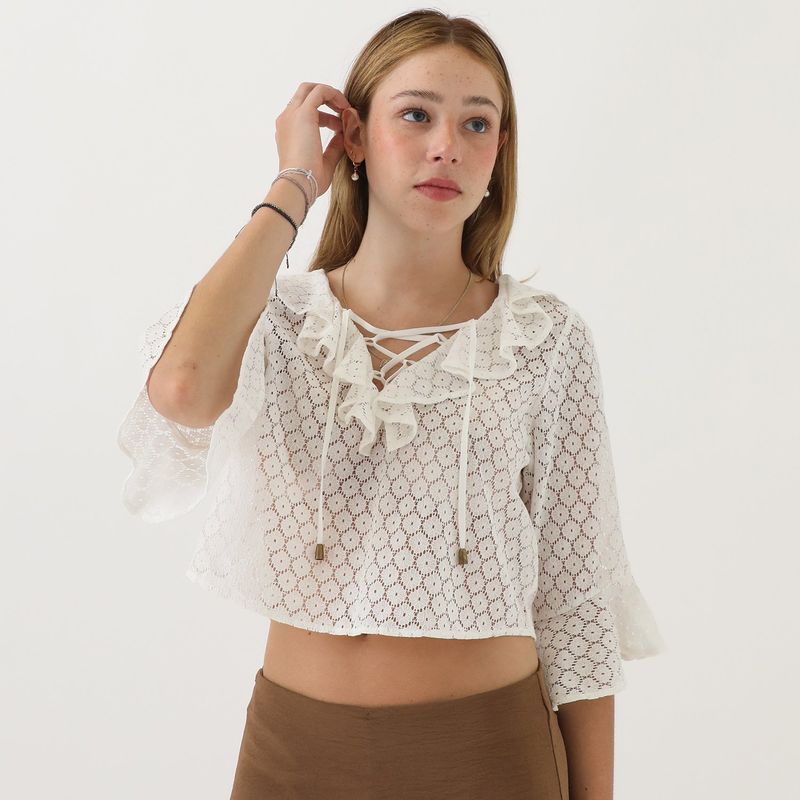 SYBILLA - Top Manga Larga Algodón Mujer Sybilla