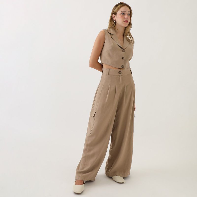 SYBILLA - Pantalón Palazzo Algodón Mujer Sybilla