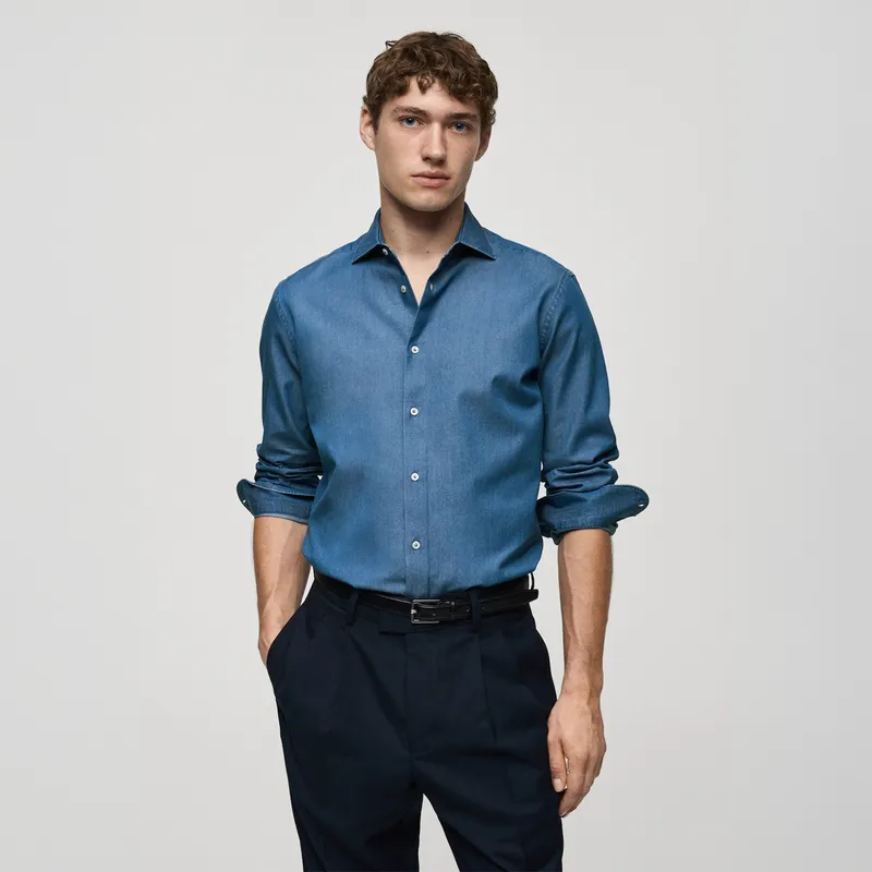 MANGO - Camisa Manga Larga Hombre Mango