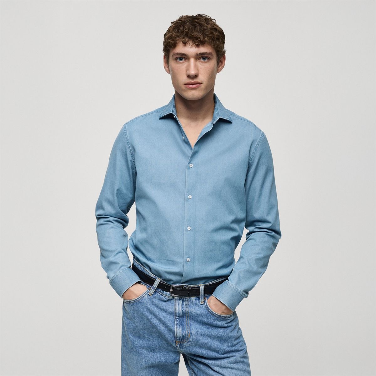 MANGO - Camisa Manga Larga Hombre Mango