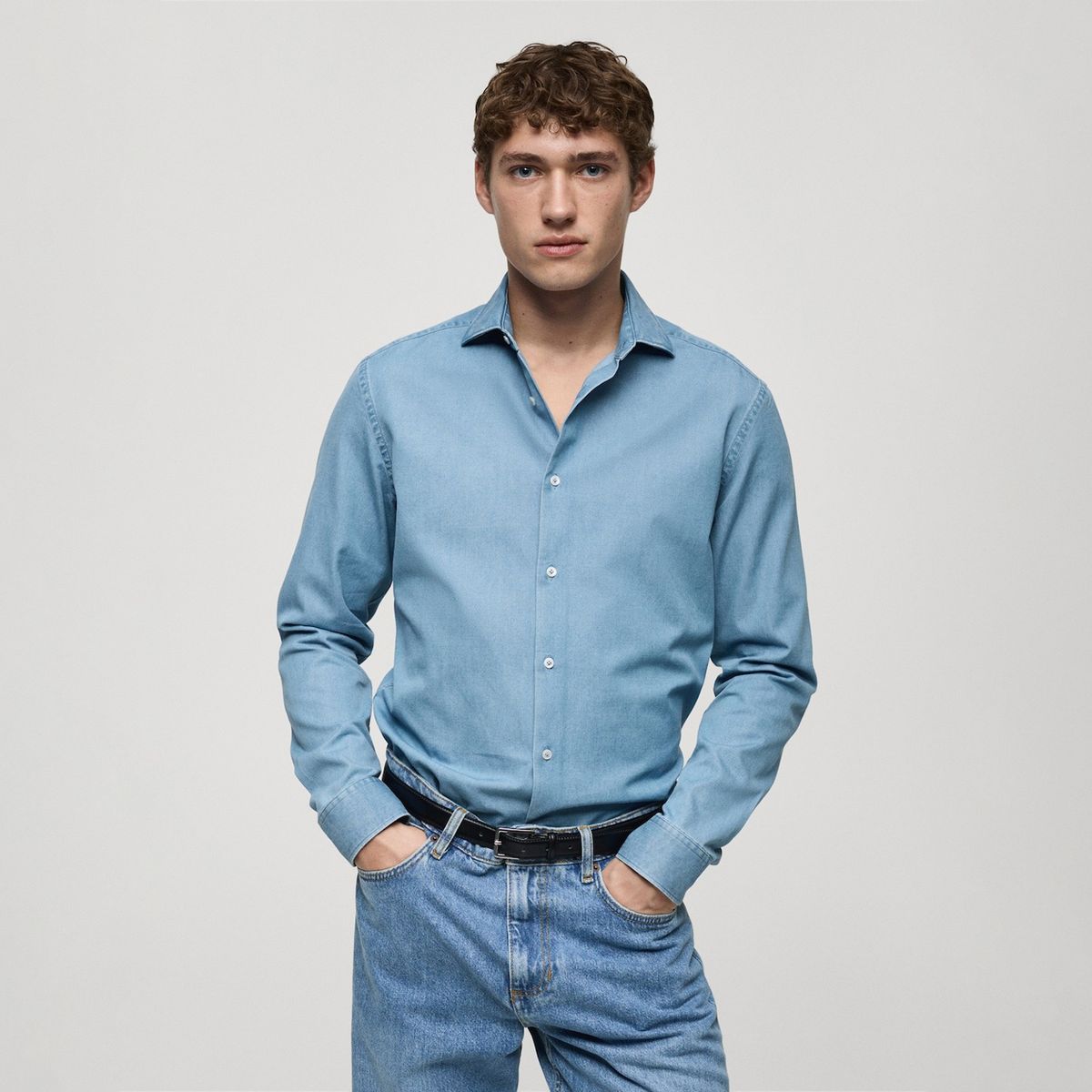 MANGO - Camisa Manga Larga Hombre Mango