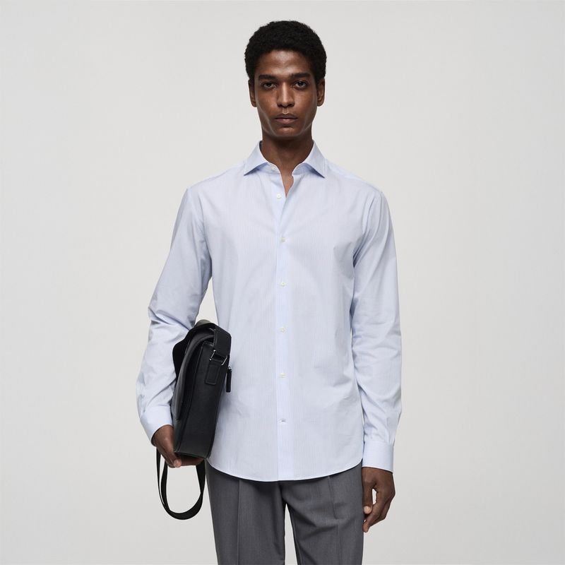 MANGO - Camisa Slim Fit Algodón Rayas