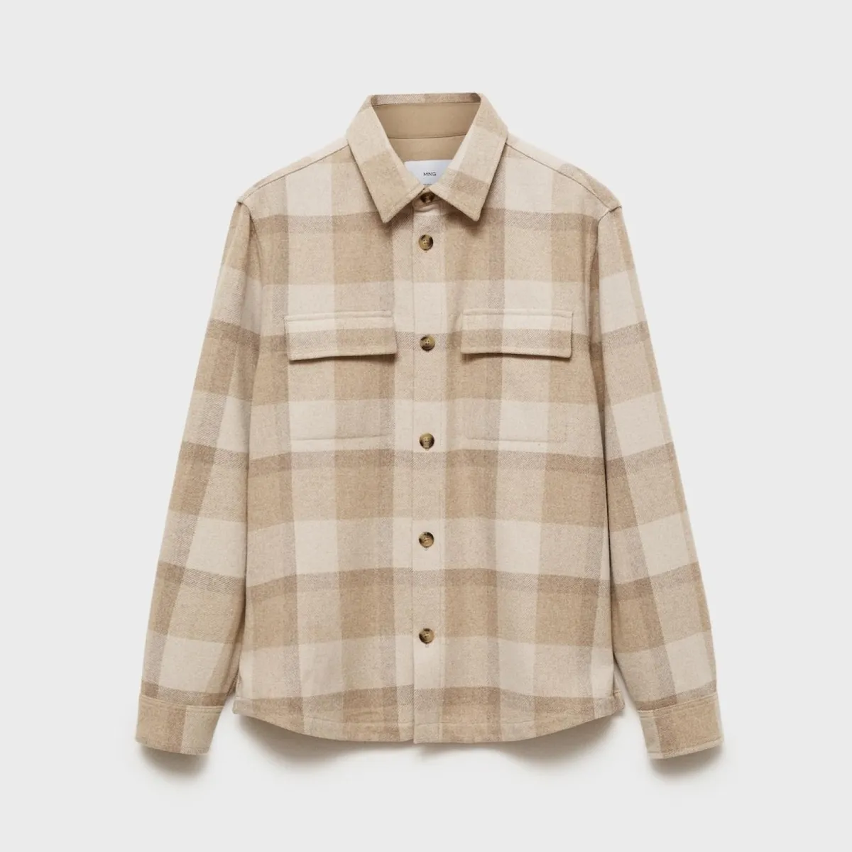 MANGO - Sobrecamisa Lana Franela Cuadros