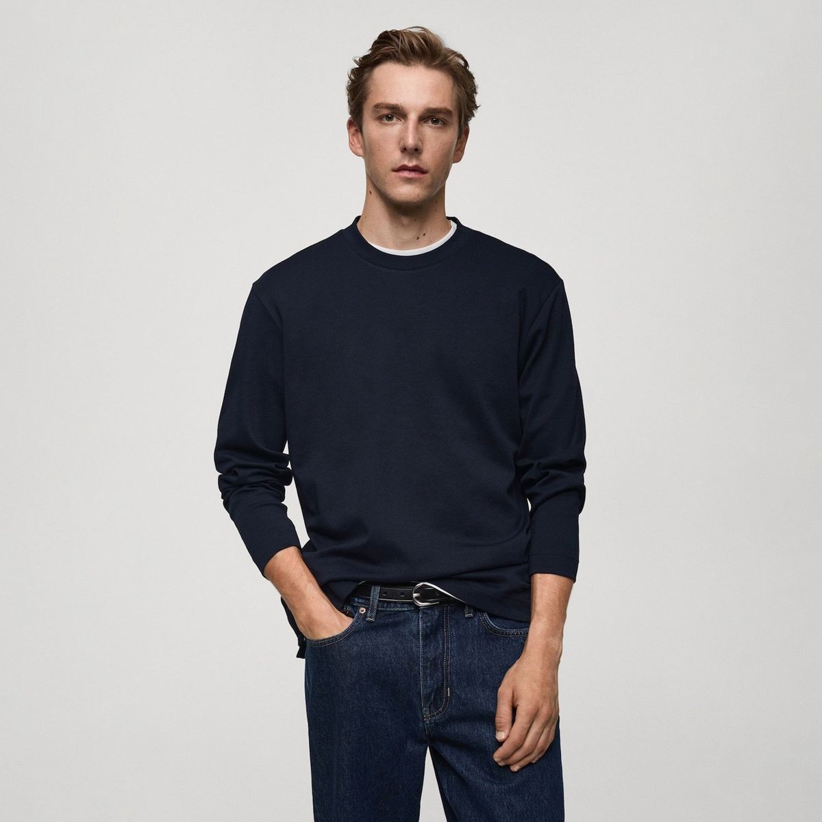 MANGO - Polo Manga Larga Hombre Mango