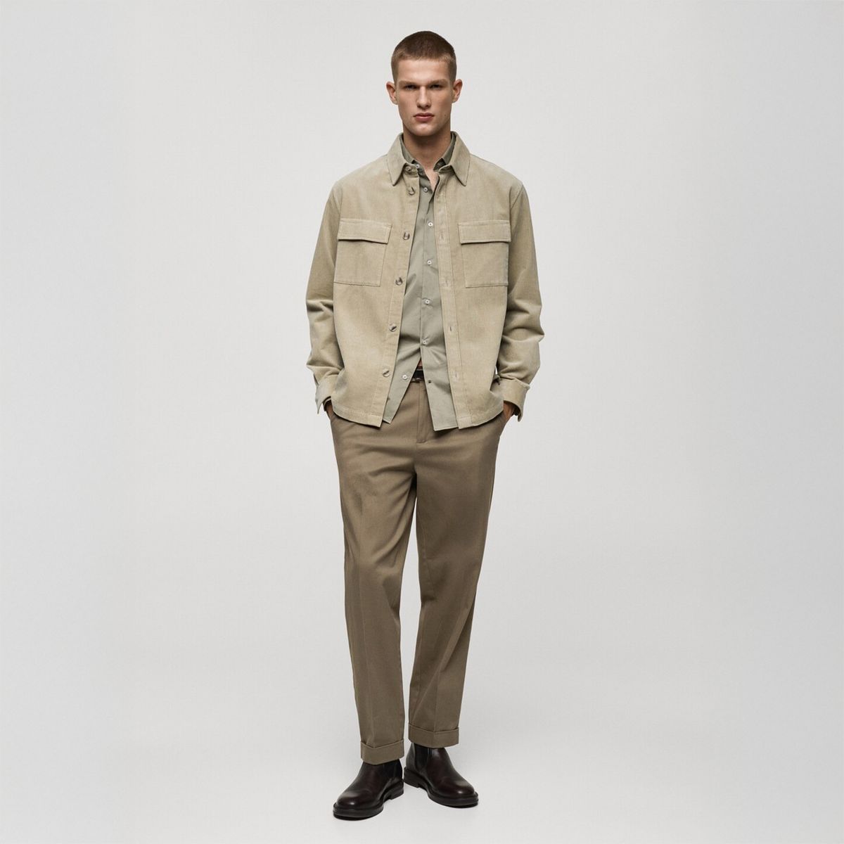 MANGO - Pantalón Pinzas Regular Fit Algodón Hombre Mango