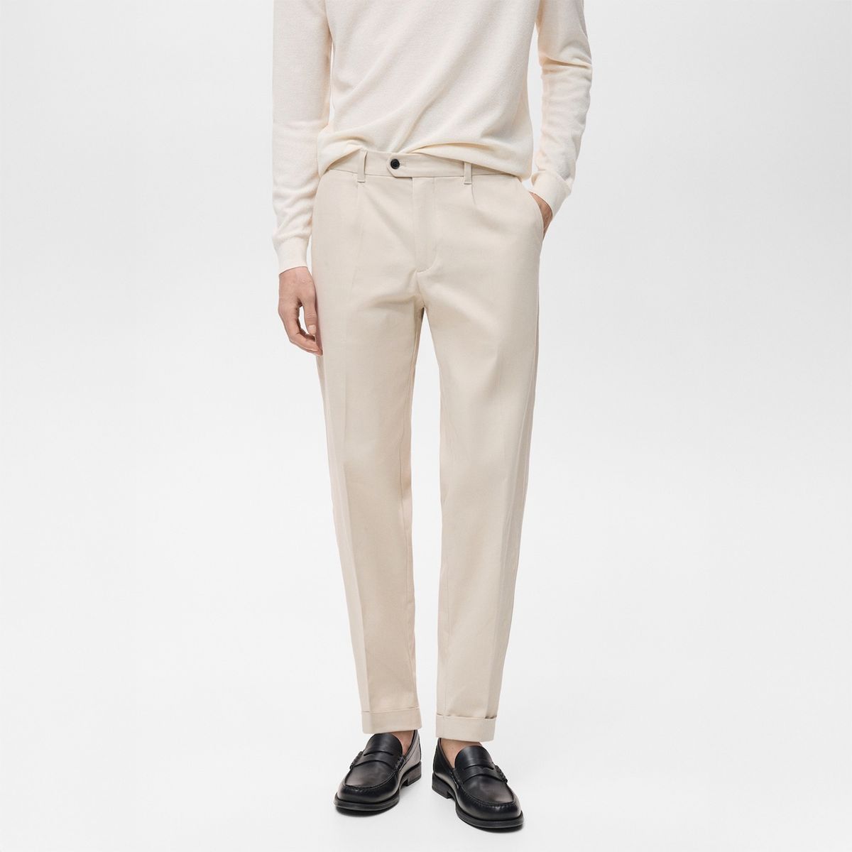 MANGO - Pantalón Pinzas Regular Fit Algodón Hombre Mango