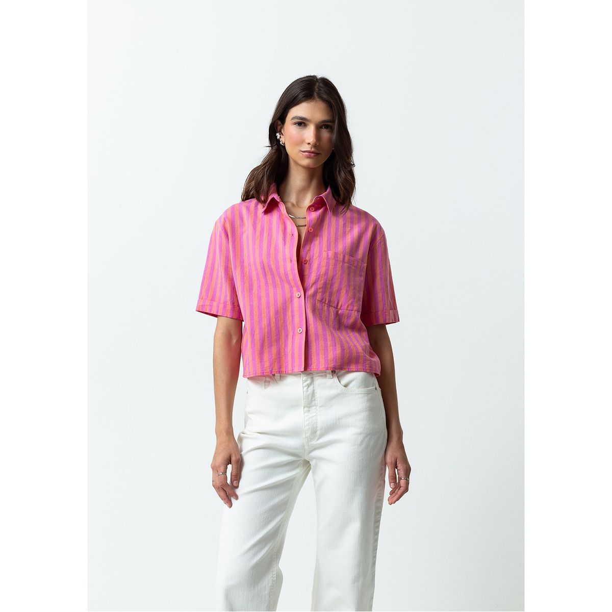 NAF NAF - Blusa Manga Corta Algodón Mujer Naf Naf