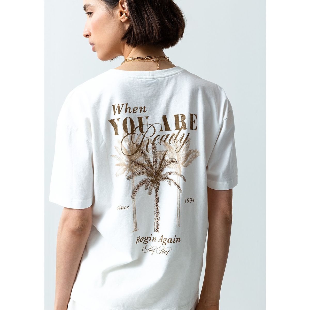 NAF NAF - Polo Manga Corta 100% Algodón Mujer Naf Naf