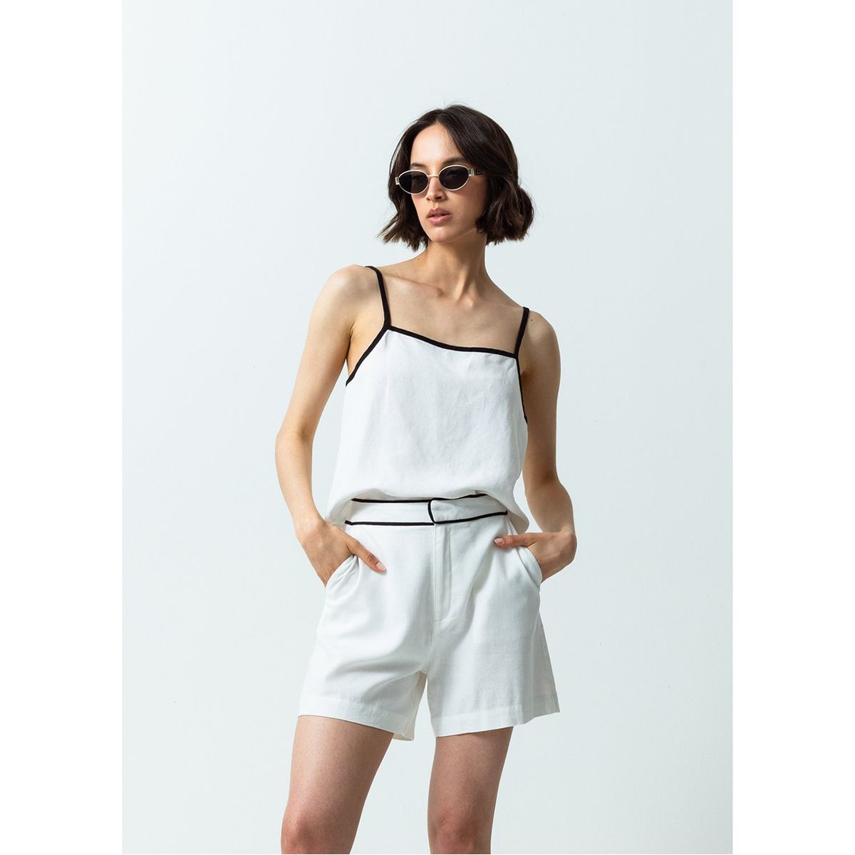 NAF NAF - Blusa Sin Mangas Lino Mujer Naf Naf