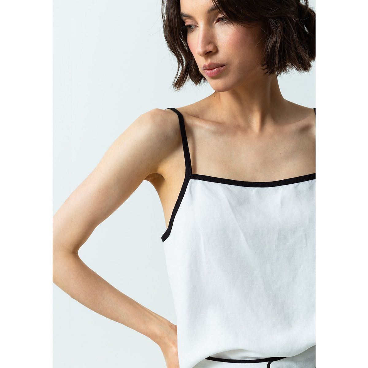 NAF NAF - Blusa Sin Mangas Lino Mujer Naf Naf