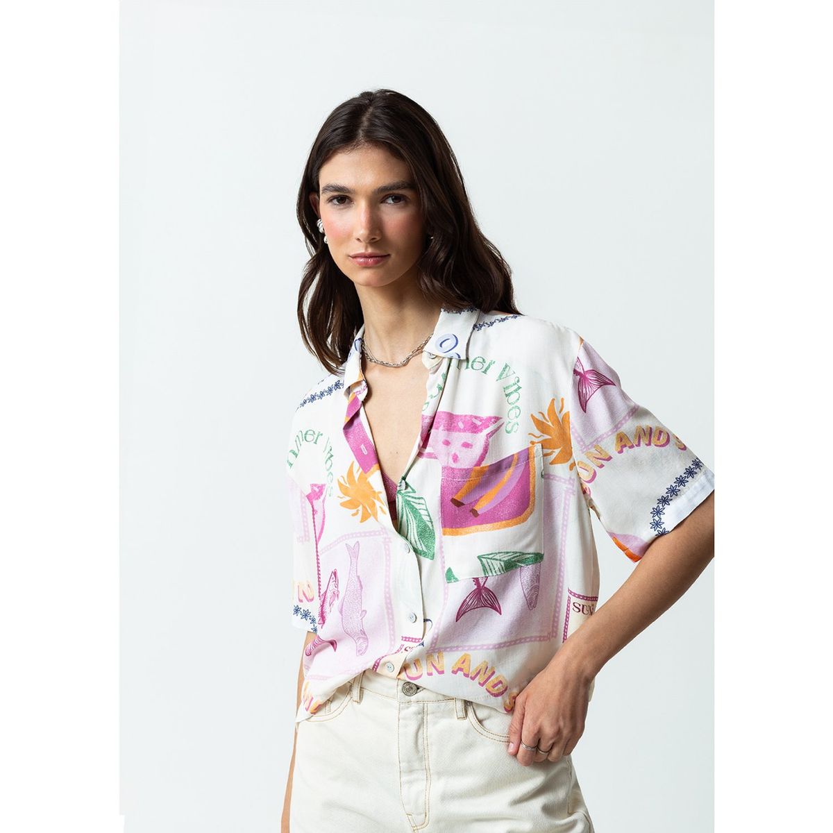 NAF NAF - Blusa Manga Corta Casual Mujer Naf Naf