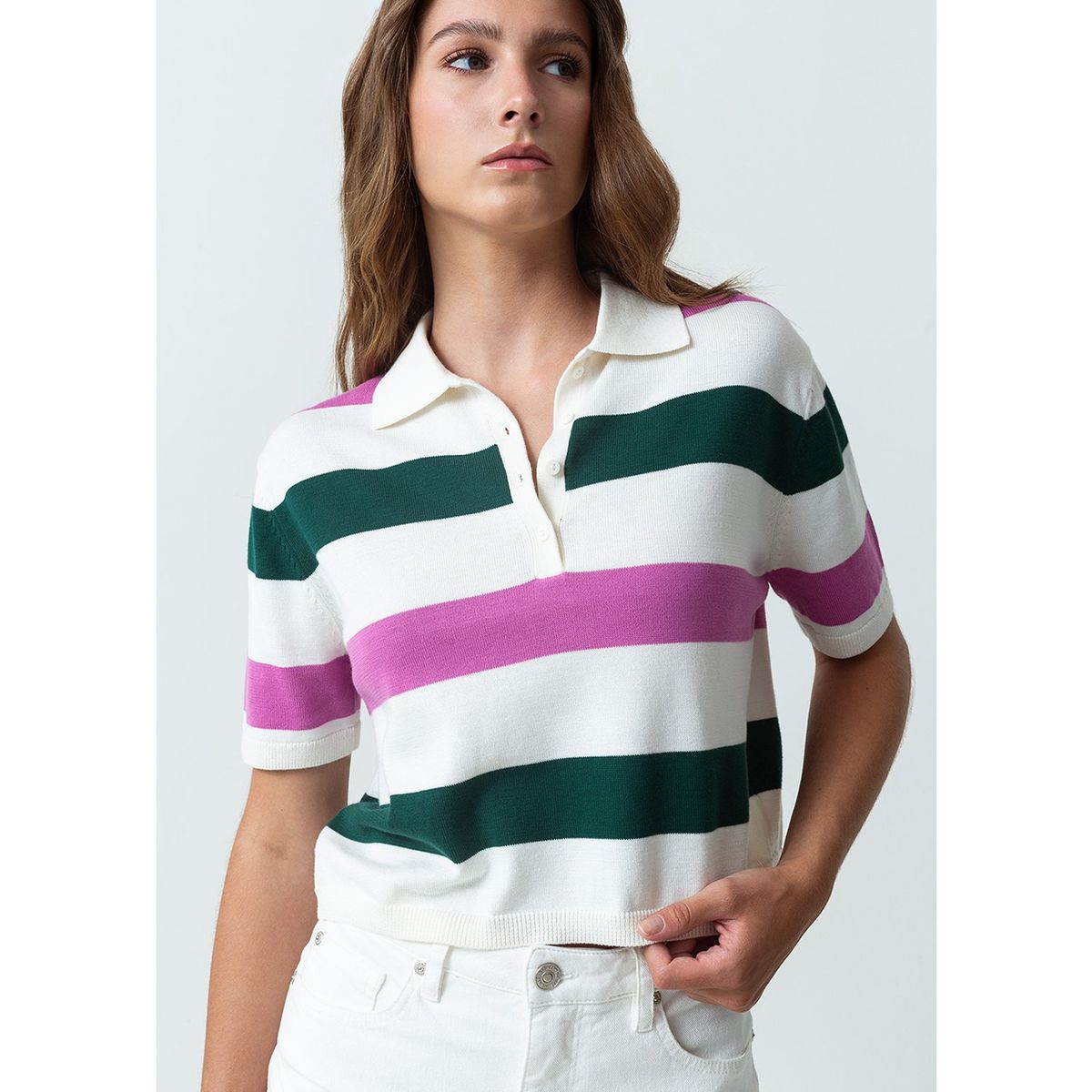 NAF NAF - Polo Manga Corta 100% Algodón Mujer Naf Naf
