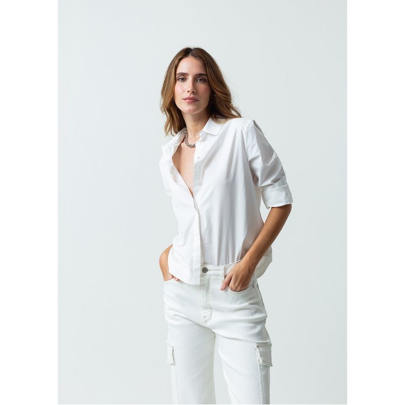 NAF NAF - Blusa Manga Larga 100% Algodón Mujer Naf Naf