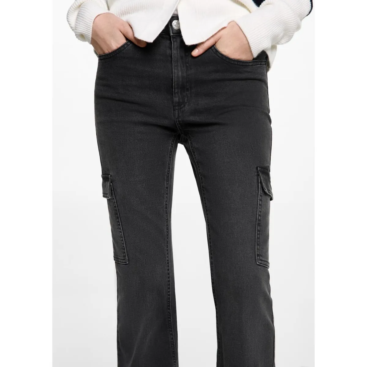 MANGO TEEN - Jean Flare Tiro Alto Mujer Mango Teen