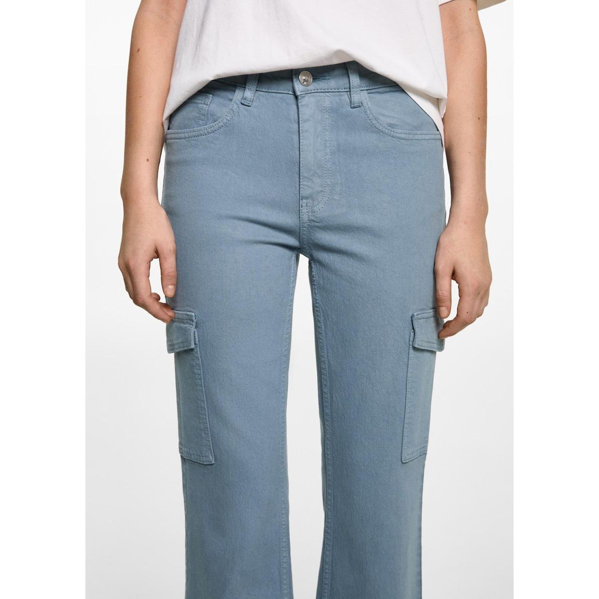 MANGO TEEN - Jean Cargo Tiro Alto Mujer Mango Teen.