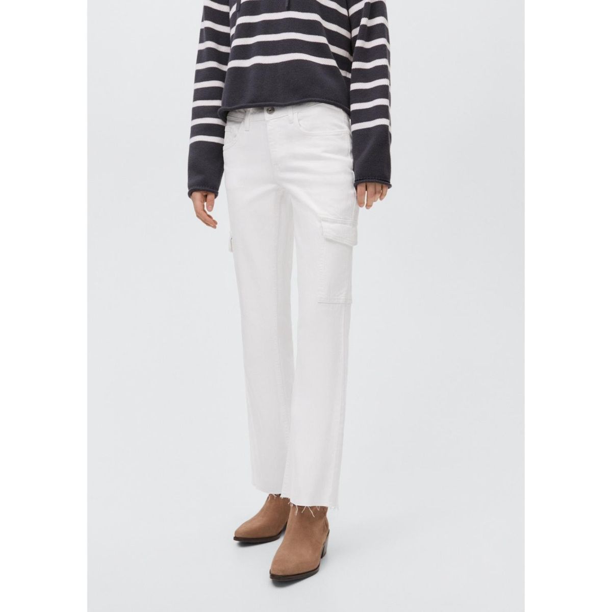 MANGO TEEN - Jean Cargo Tiro Alto Mujer Mango Teen