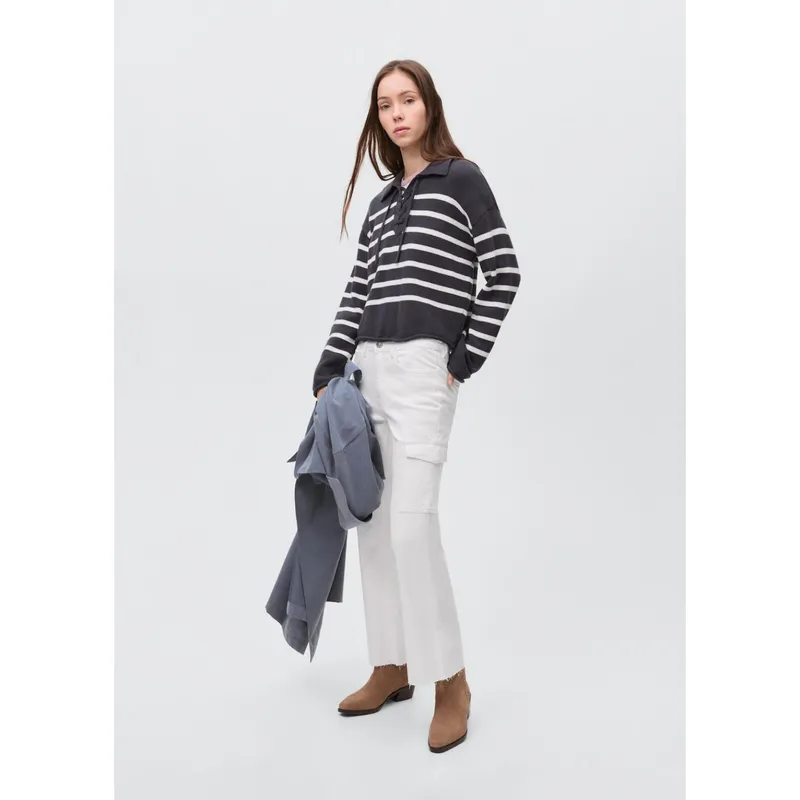 MANGO TEEN - Jean Cargo Tiro Alto Mujer Mango Teen