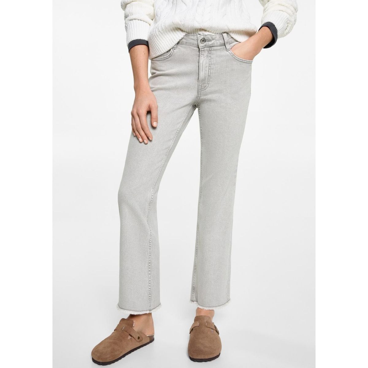 MANGO TEEN - Jean Flare Tiro Alto Mujer Mango Teen.