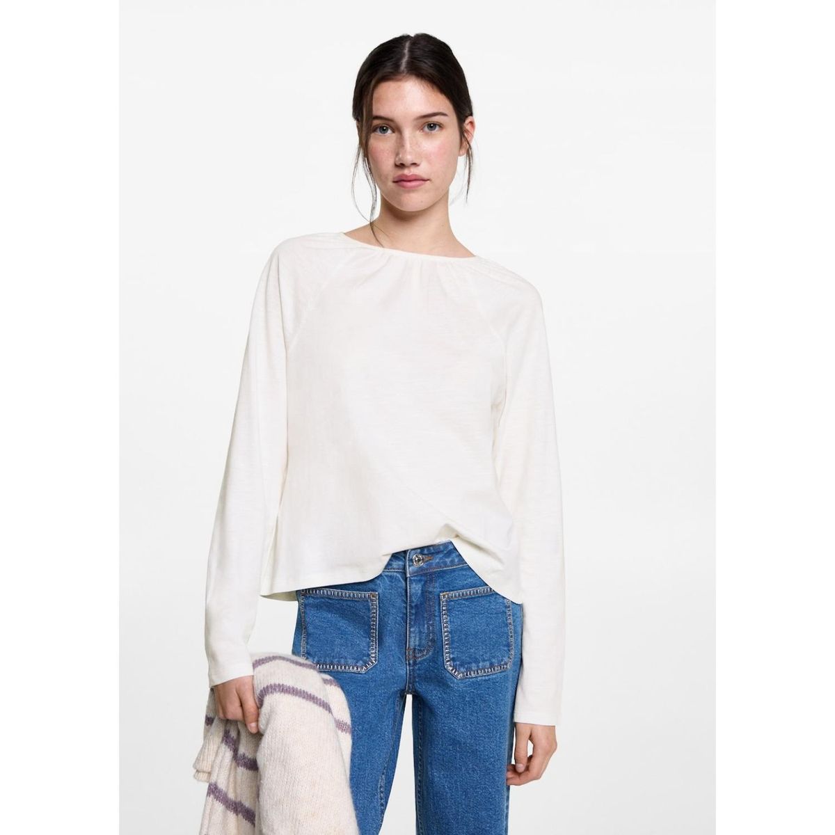 MANGO TEEN - Polo Manga Larga 100% Algodón Mujer Mango Teen