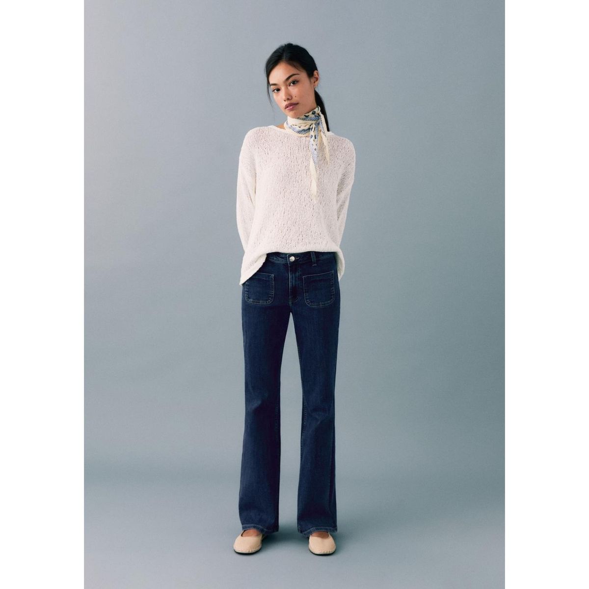 MANGO TEEN - Jean Flare Tiro Alto Mujer Mango Teen