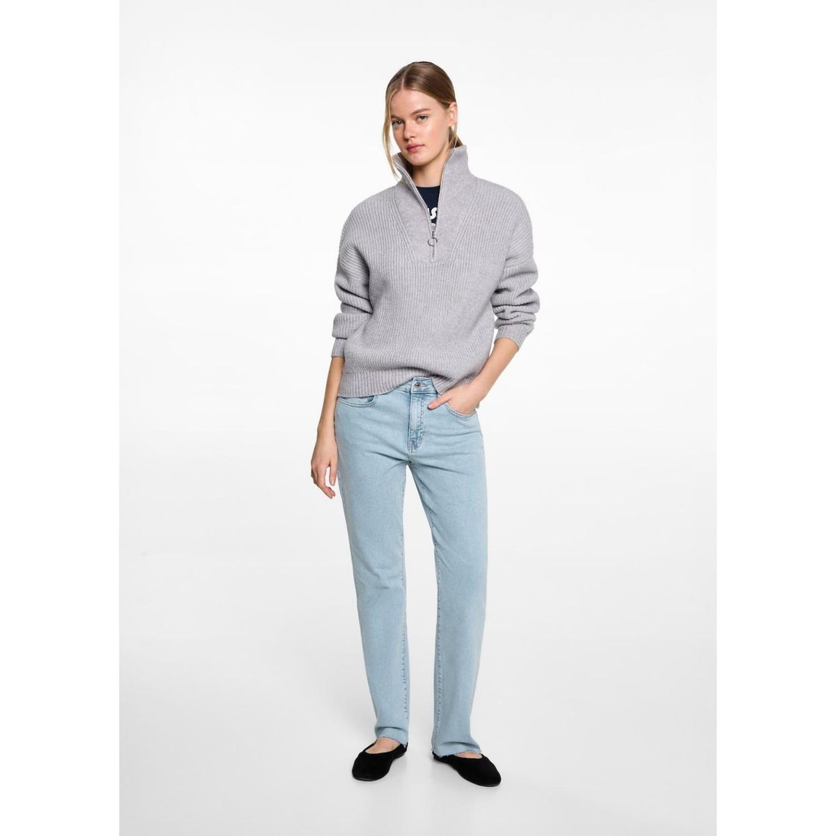 MANGO TEEN - Jean Straight Tiro Alto Mujer Mango Teen