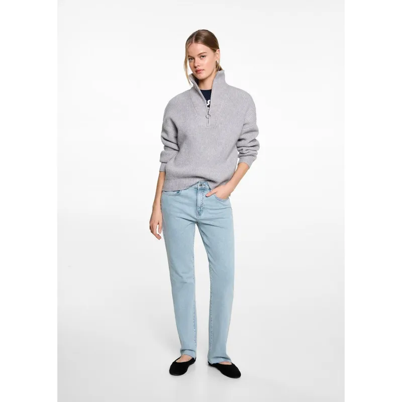 MANGO TEEN - Jean Straight Tiro Alto Mujer Mango Teen