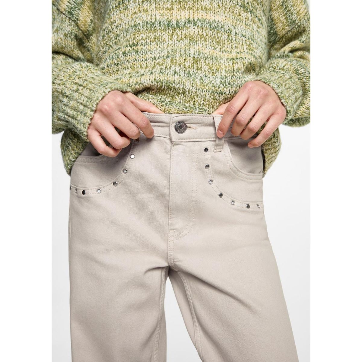 MANGO TEEN - Jean Straight Tiro Alto Mujer Mango Teen