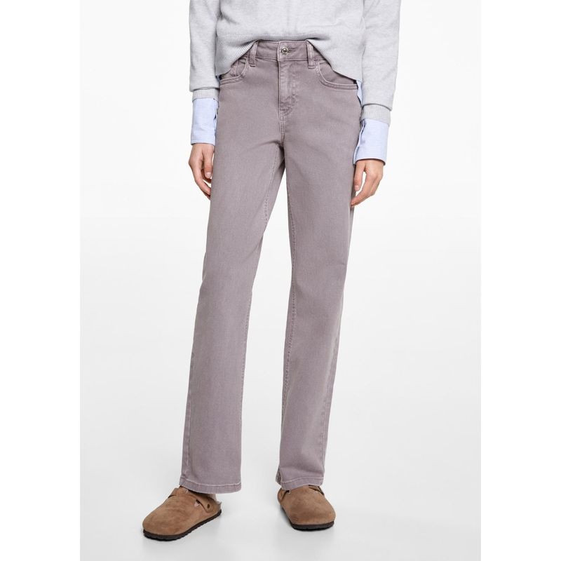 MANGO TEEN - Jean Straight Tiro Alto Mujer Mango Teen