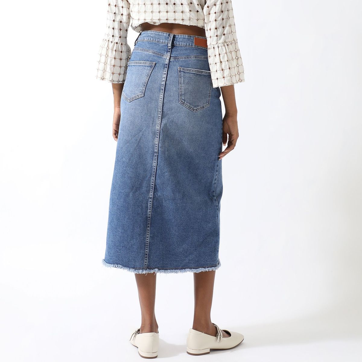 BASEMENT - Falda Larga Algodón Mujer Basement