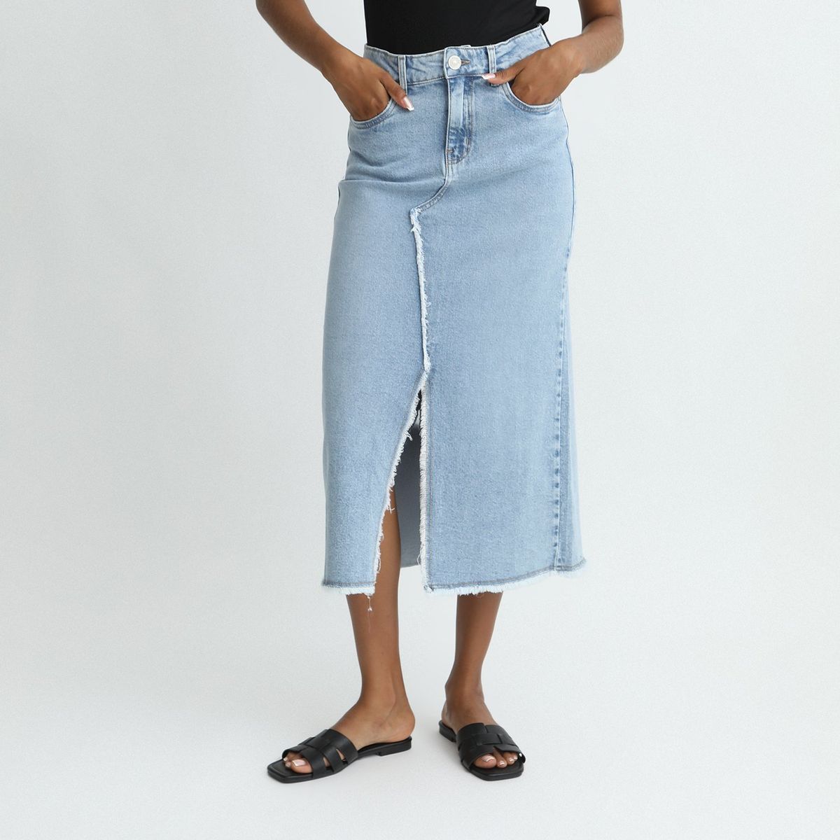 BASEMENT - Falda Larga Algodón Mujer Basement