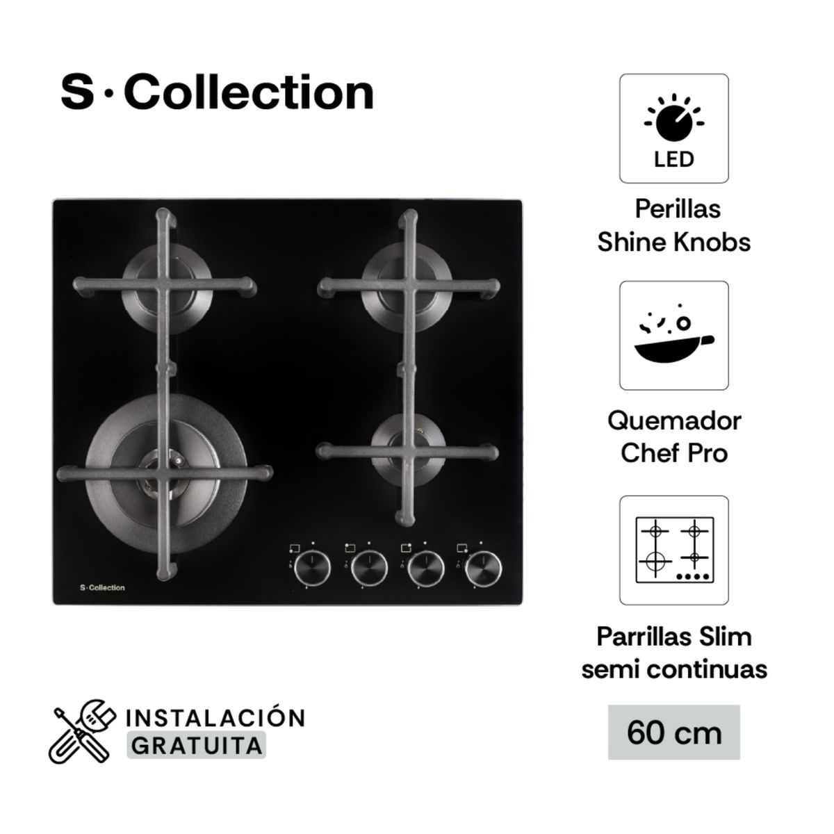 SCOLLECTION - Encimera Scollection Pureblack Smart Connected 60