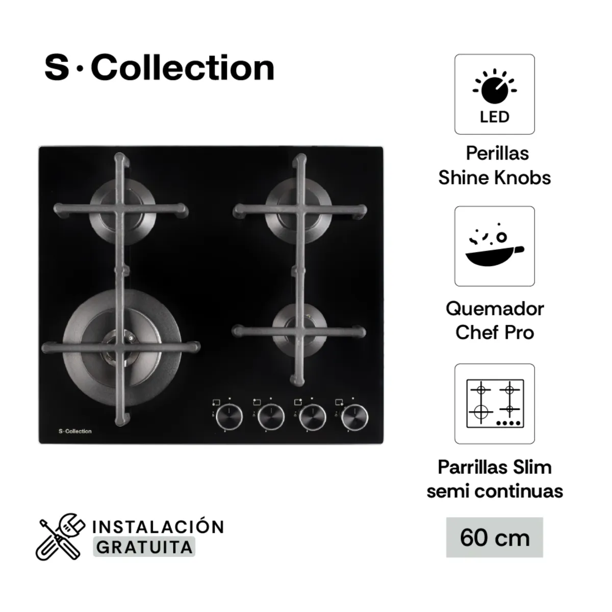SCOLLECTION - Encimera Scollection Pureblack Smart Connected 60