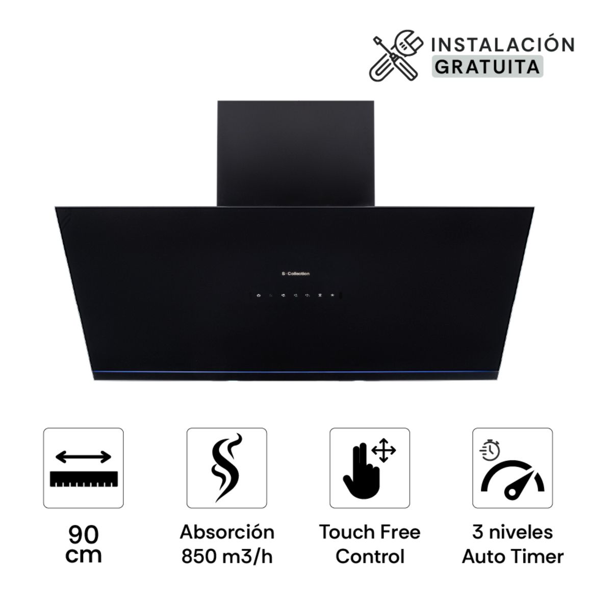 SCOLLECTION - Campana Sc Pureblack Smart Connected 90
