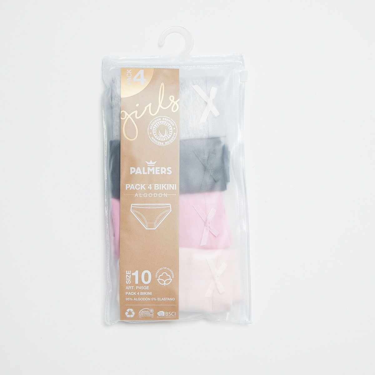 PALMERS - Bikini Niña Pack X4 Algodón Palmers