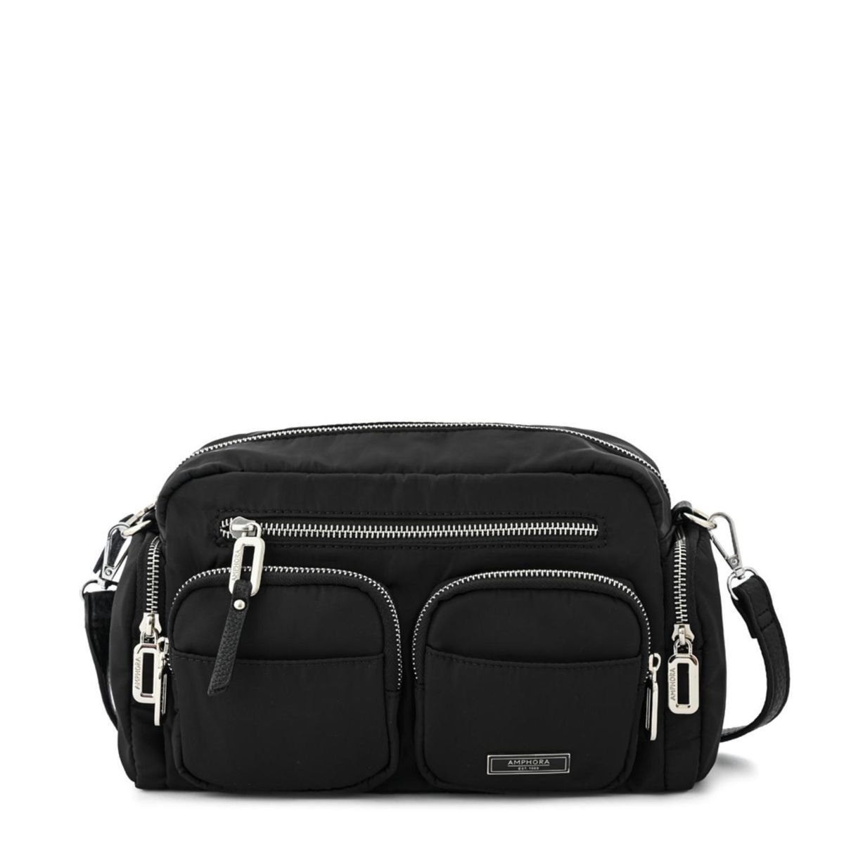 AMPHORA - Crossbody Amphora Cler Negro Y Textura