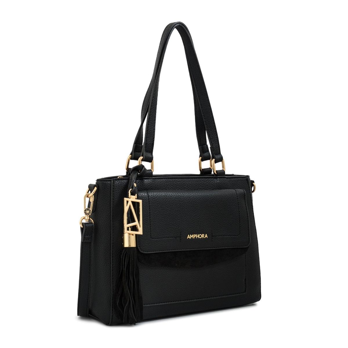 AMPHORA - Cartera Amphora Familie Negro Y Textura