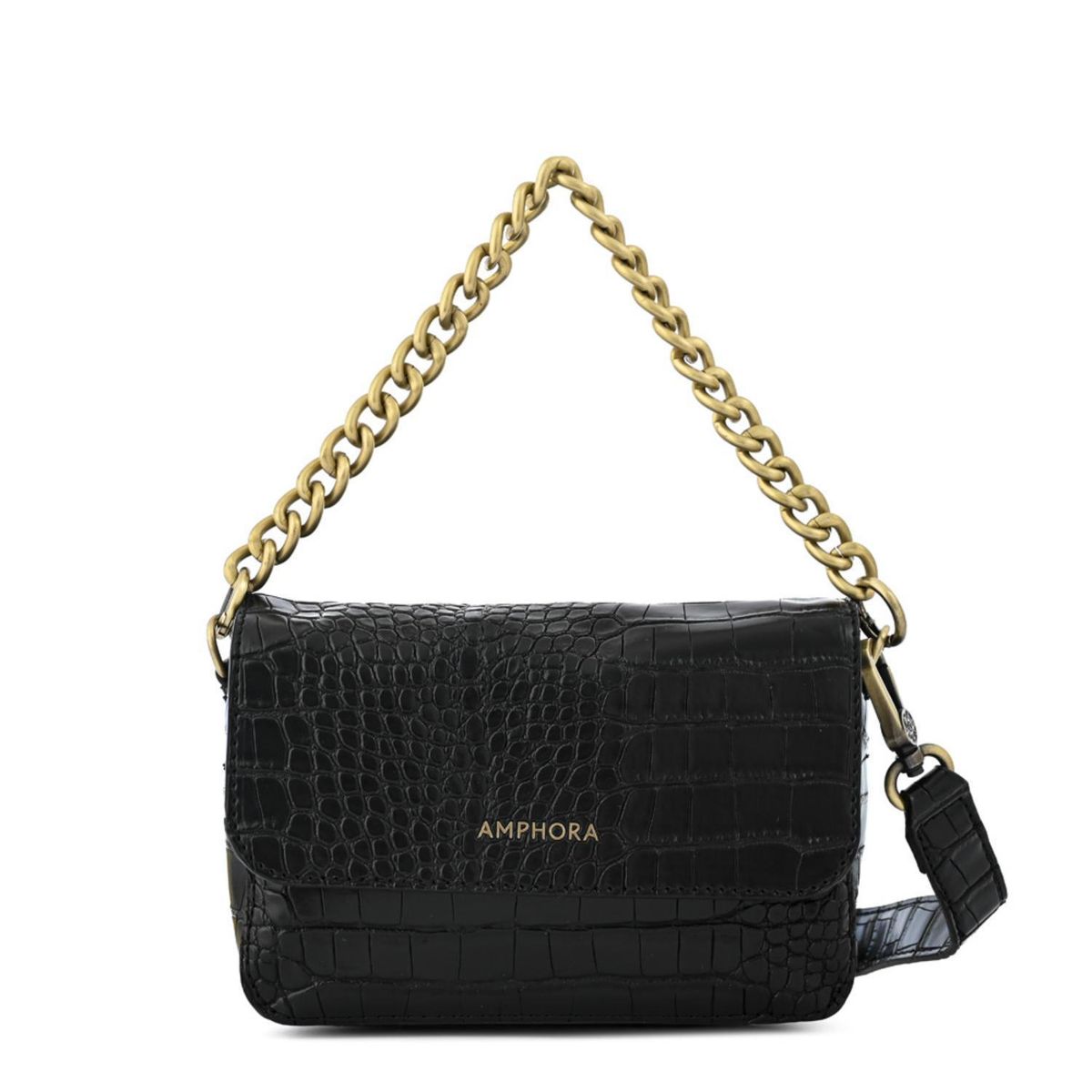 AMPHORA - Crossbody Amphora Brady Negro Y Textura
