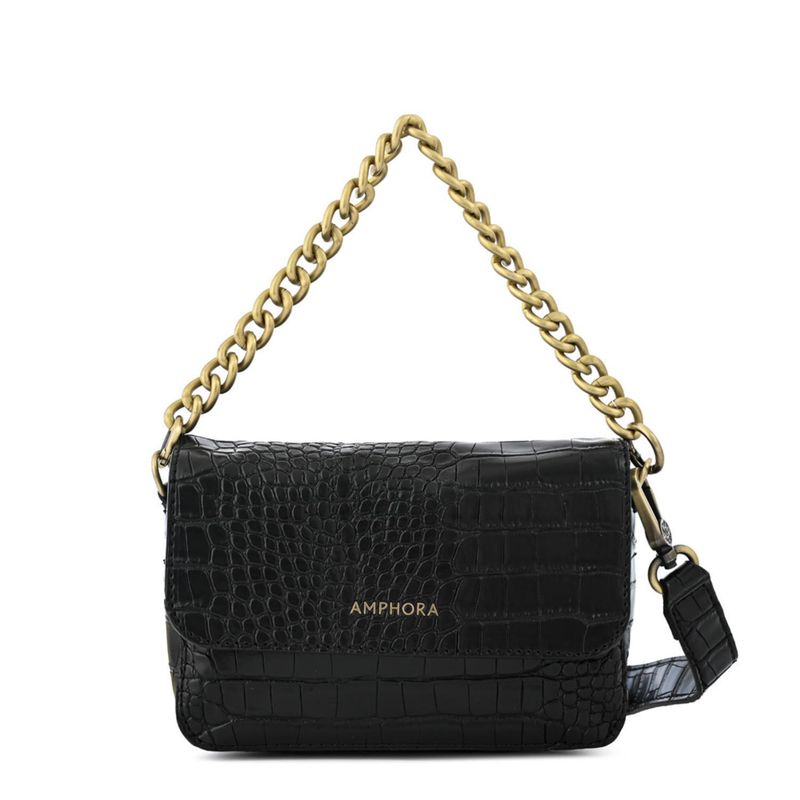 AMPHORA - Crossbody Amphora Brady Negro Y Textura