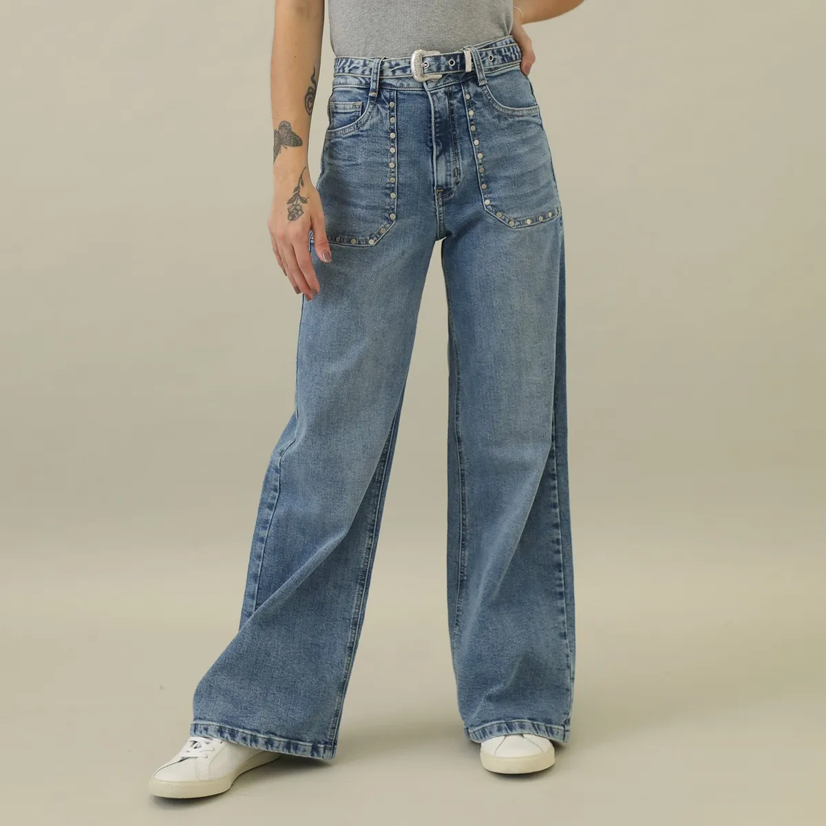 DENIMLAB - Jean Wide Algodón Mujer Denimlab