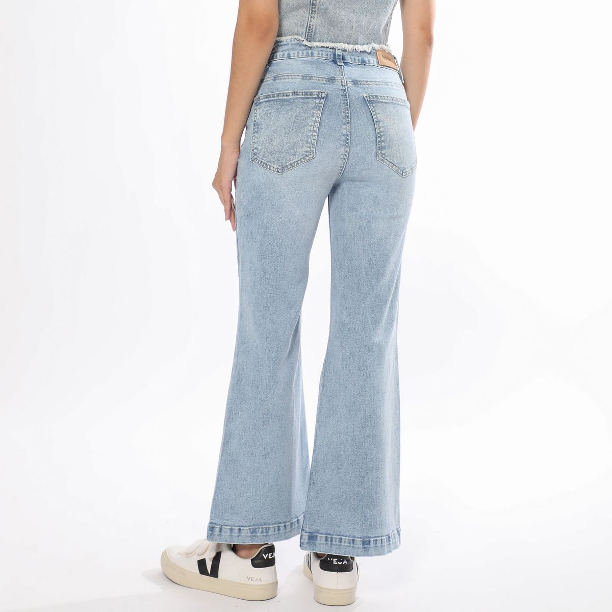 SYBILLA - Jean Cropped Flare Algodón Mujer Sybilla