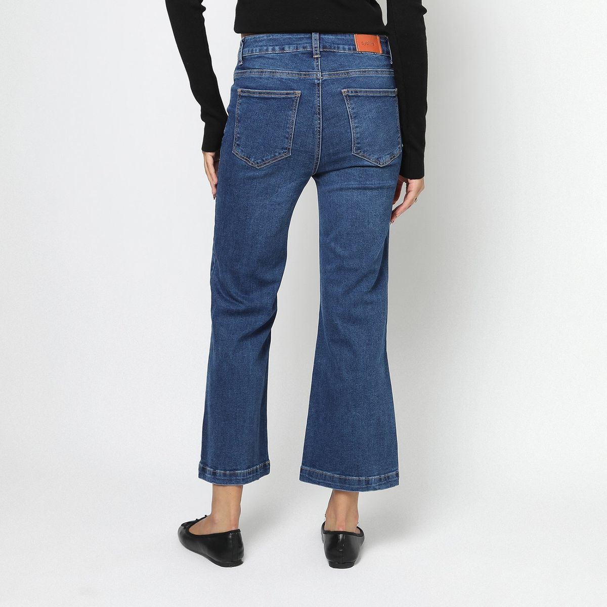 SYBILLA - Jean Cropped Flare Algodón Mujer Sybilla