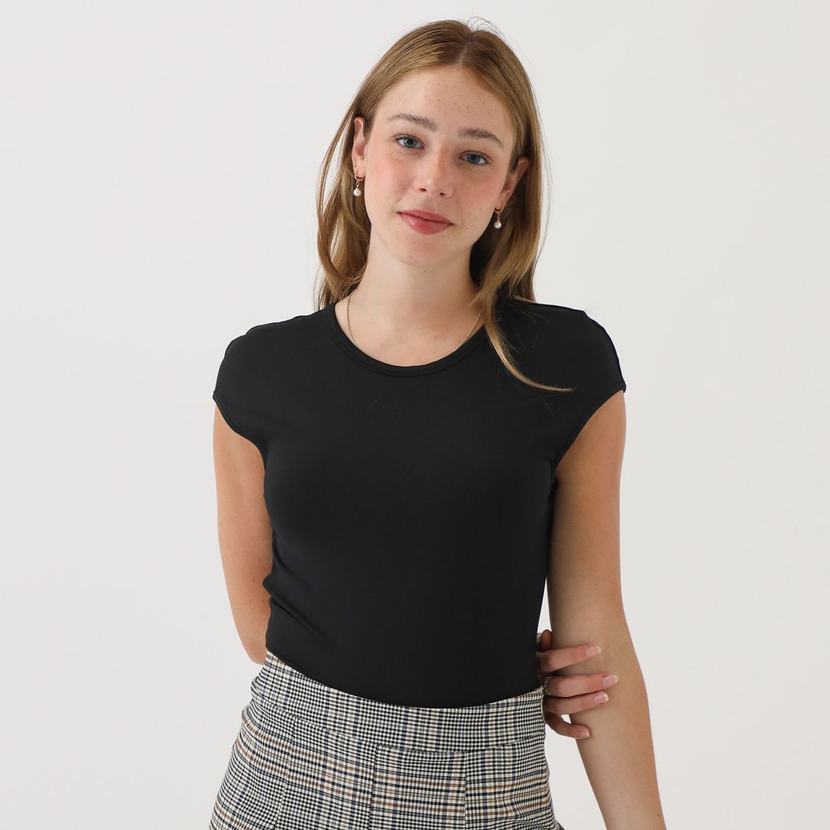 SYBILLA - Top Manga Corta Casual Mujer Sybilla