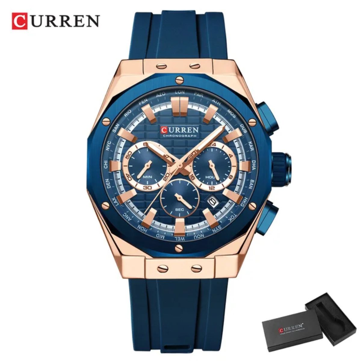 CURREN - Reloj Curren KREE1202 Hombre + Estuche