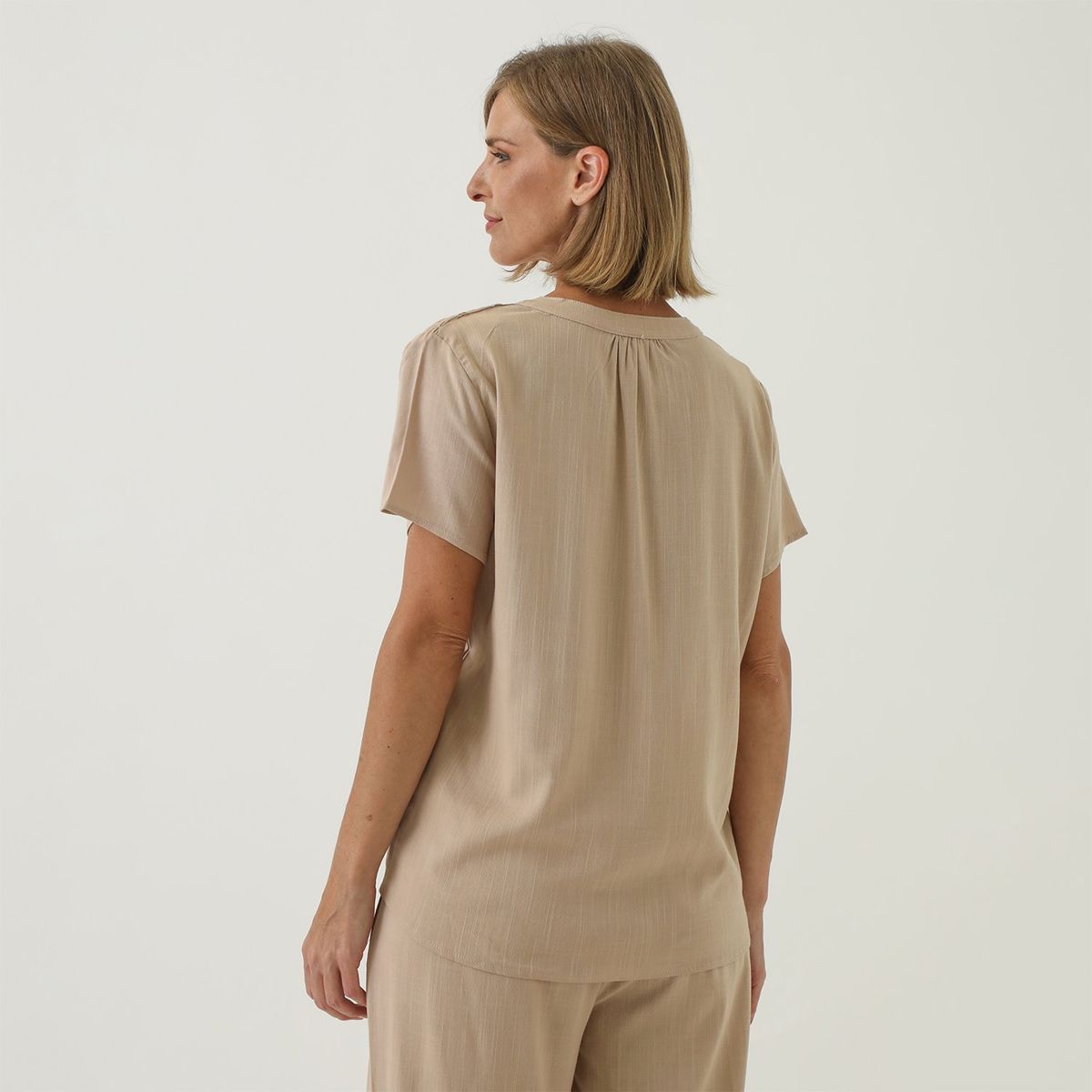 NEWPORT - Blusa Manga Corta Casual Mujer Newport