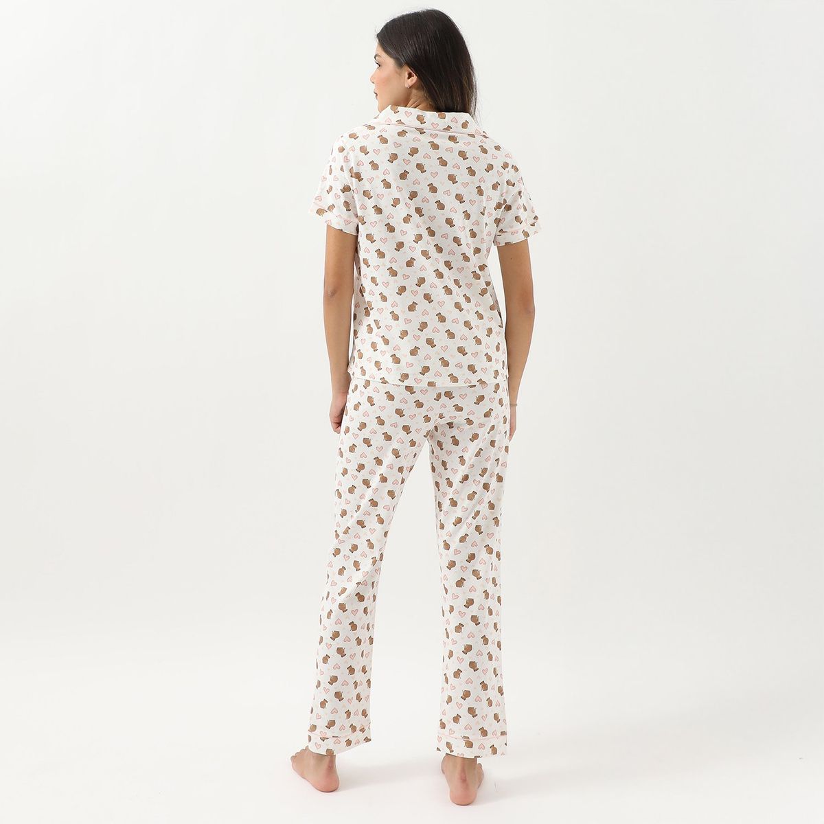 SYBILLA - Pijama Camisero Capibara Corazones