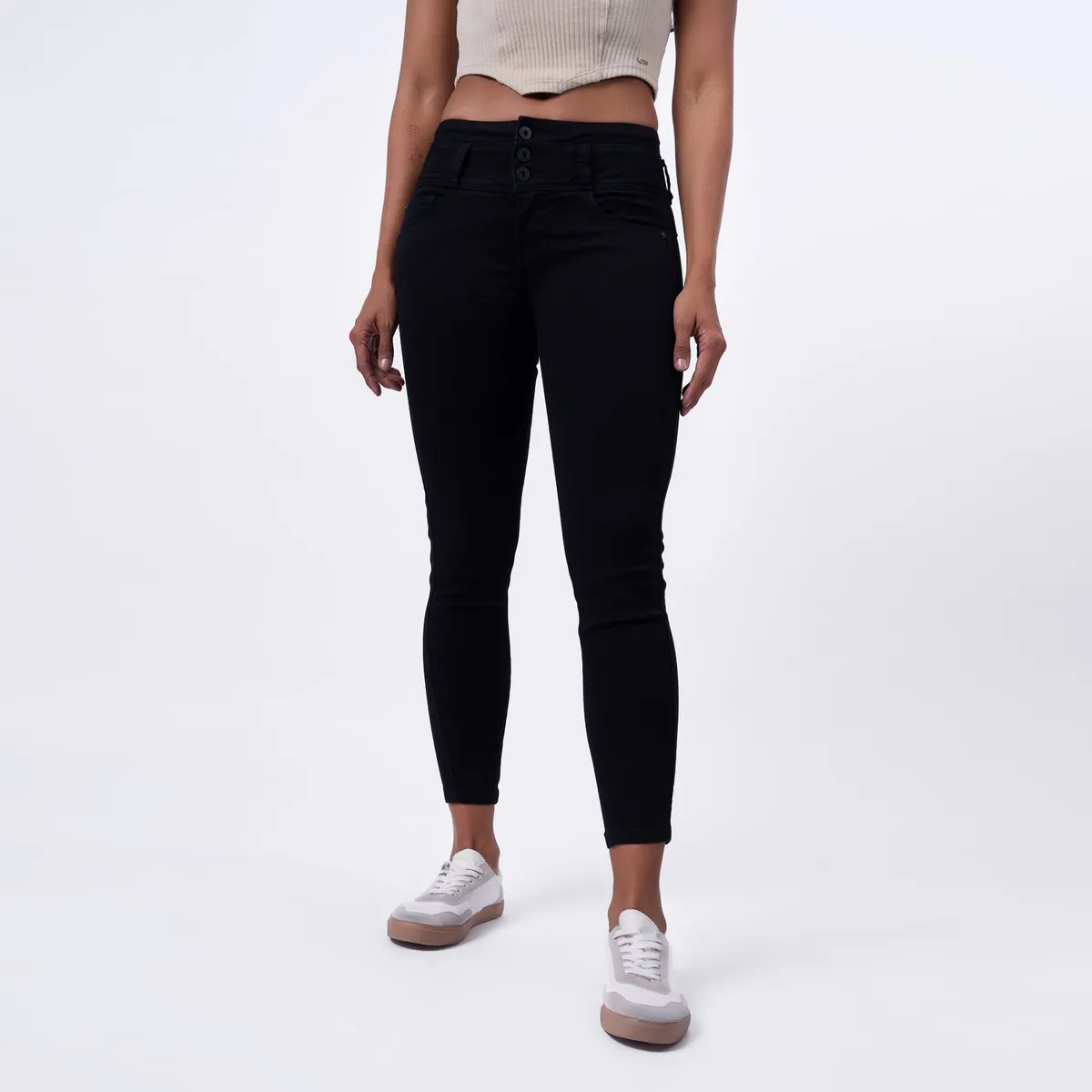 TAYSSIR - Jean Skinny Tiro Alto Mujer Tayssir